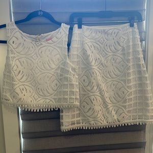Lily Pulitzer ‘Reid’ two-piece white lace dress - size x-small